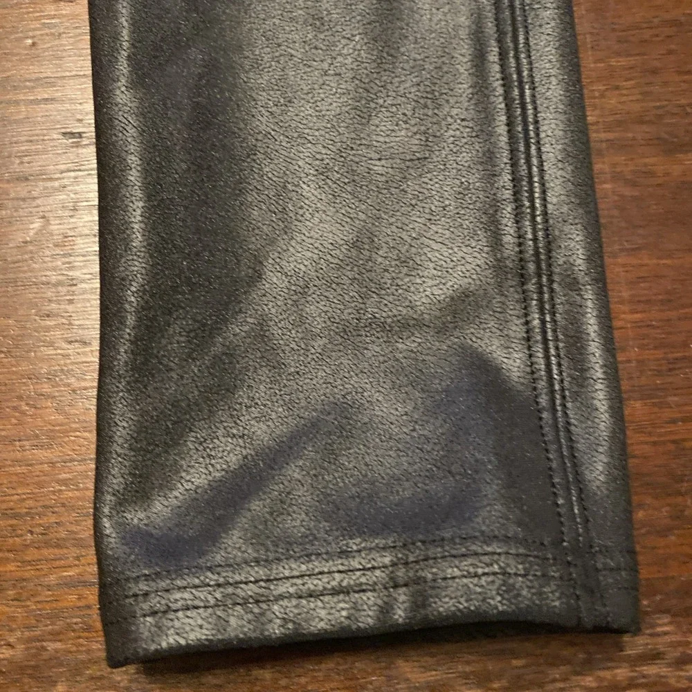 SPANX Leggings Women's Size M Faux Leather‎ Moto in Black